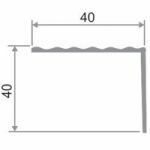 Алюминиевый угловой порог с открытым креплением ПО 4040